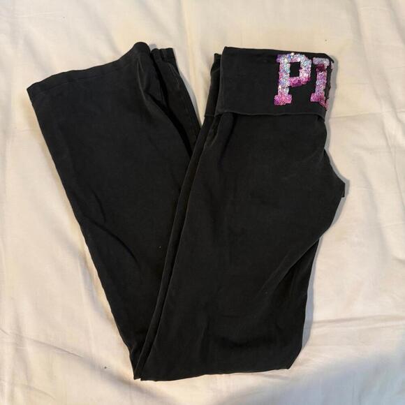 Y2K PINK Victoria's Secret Foldable Waist Flare Yoga Pants - Picture 4 of 4